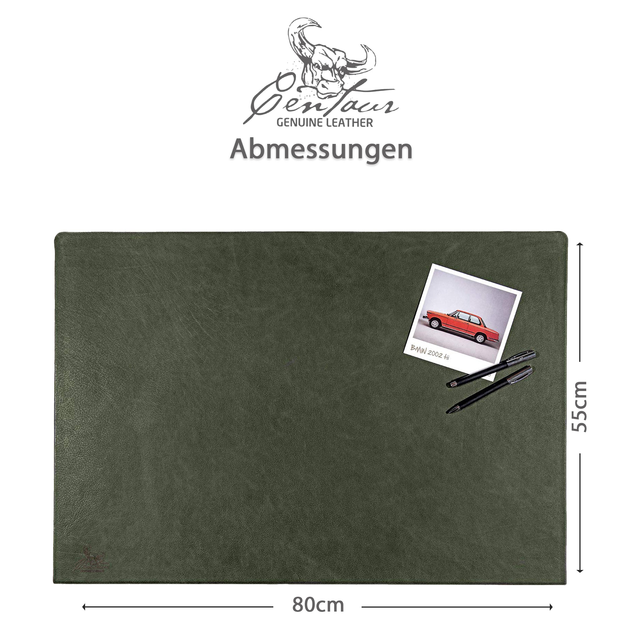 Schreibtischunterlagen mit Kantenschutz 55x80cm in Smaragdgrün