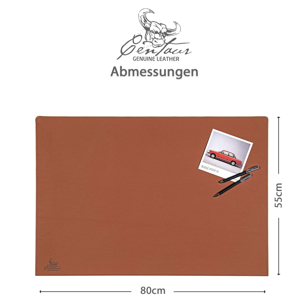 Schreibtischunterlagen mit Kantenschutz 55x80cm in Cognac