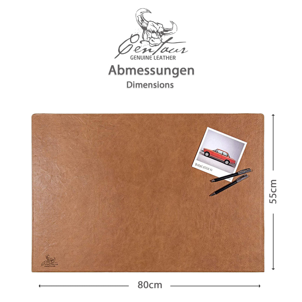 Schreibtischunterlagen mit Kantenschutz 55x80cm in Cognac Vintage