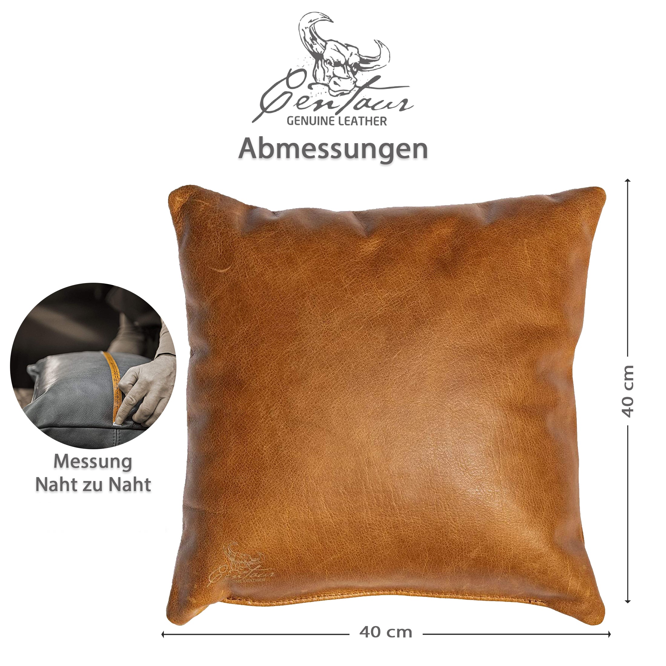 Sofakissen 40x40cm in Cognac Vintage