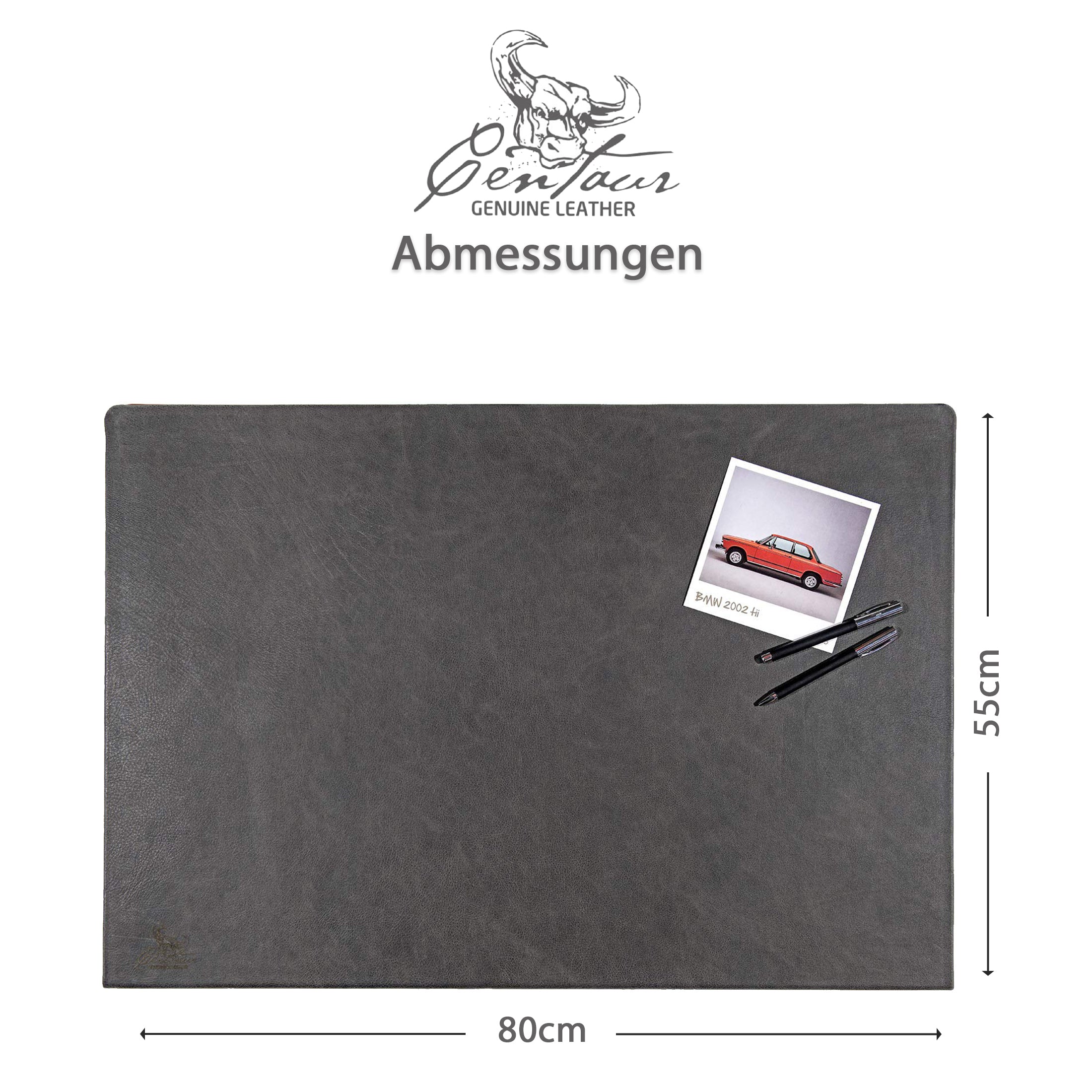 Schreibtischunterlagen mit Kantenschutz 55x80cm in Basaltgrau
