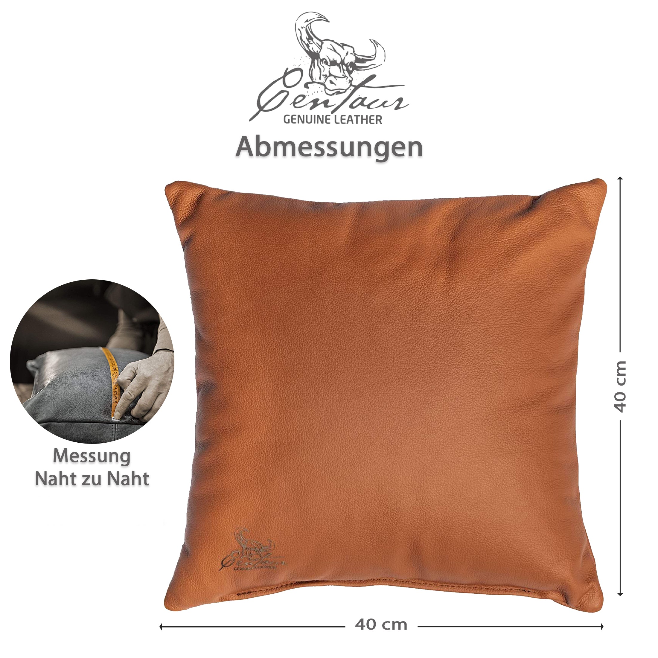 Sofakissen 40x40cm in Cognac