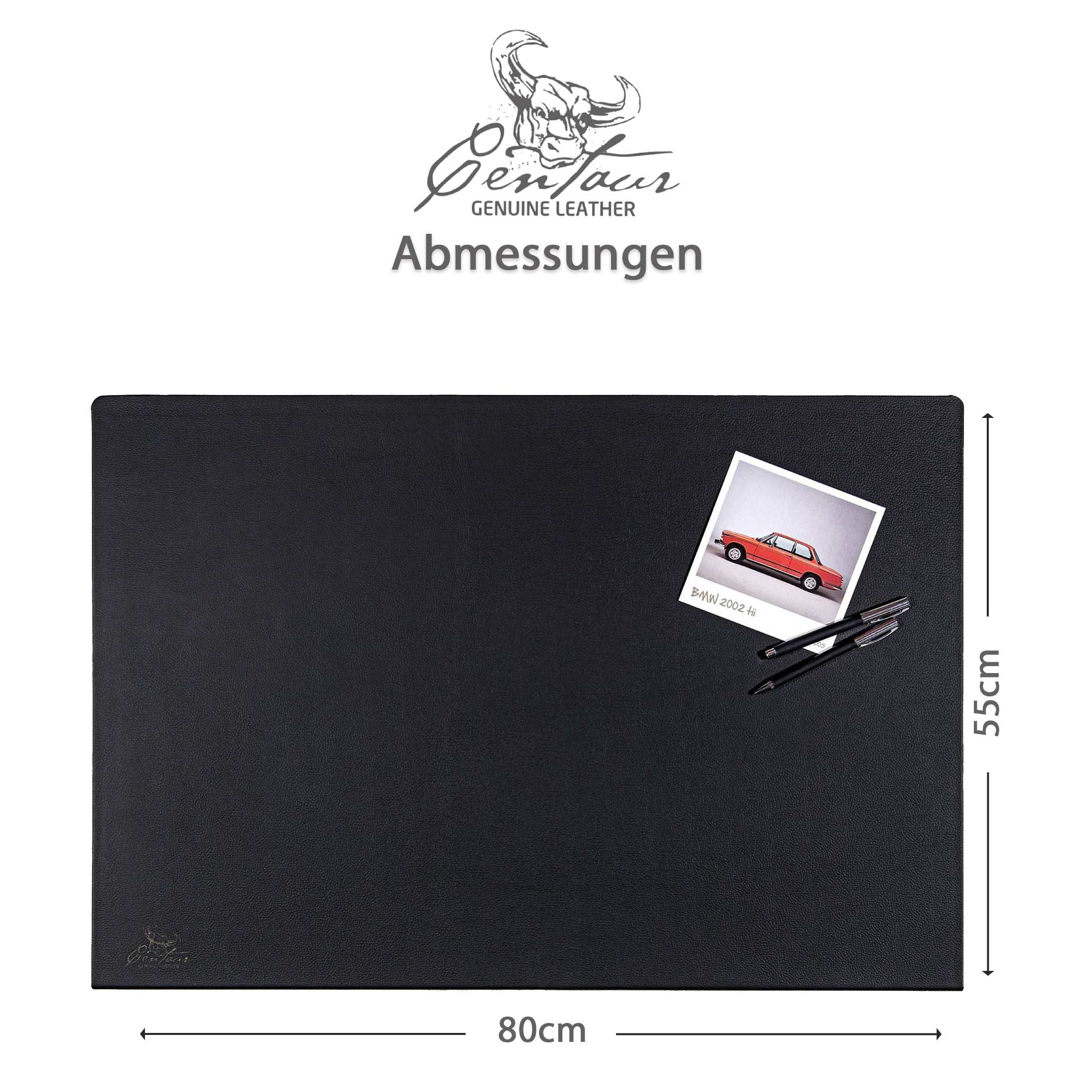 Schreibtischunterlagen mit Kantenschutz 55x80cm in Schwarz