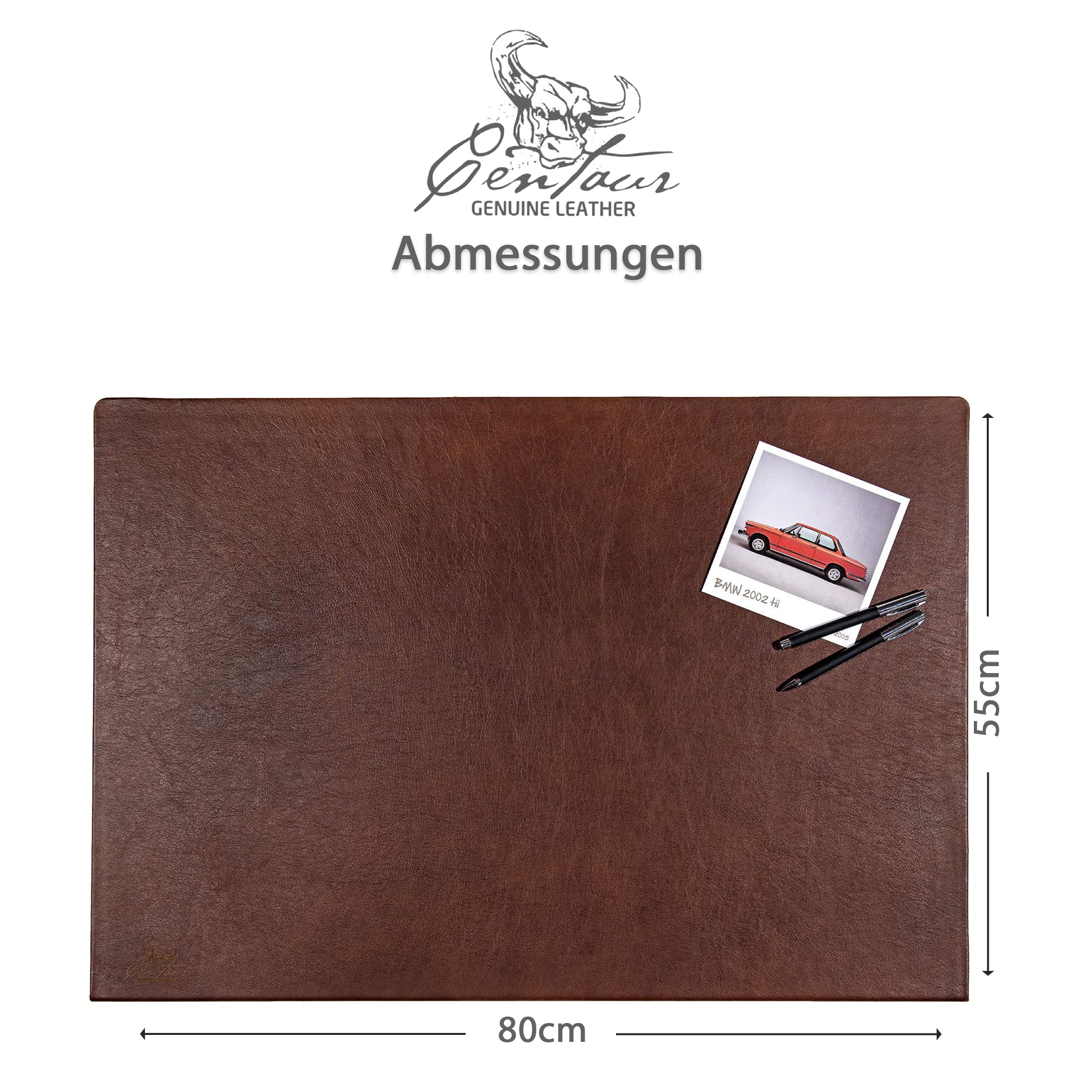 Schreibtischunterlagen mit Kantenschutz 55x80cm in Nußbraun