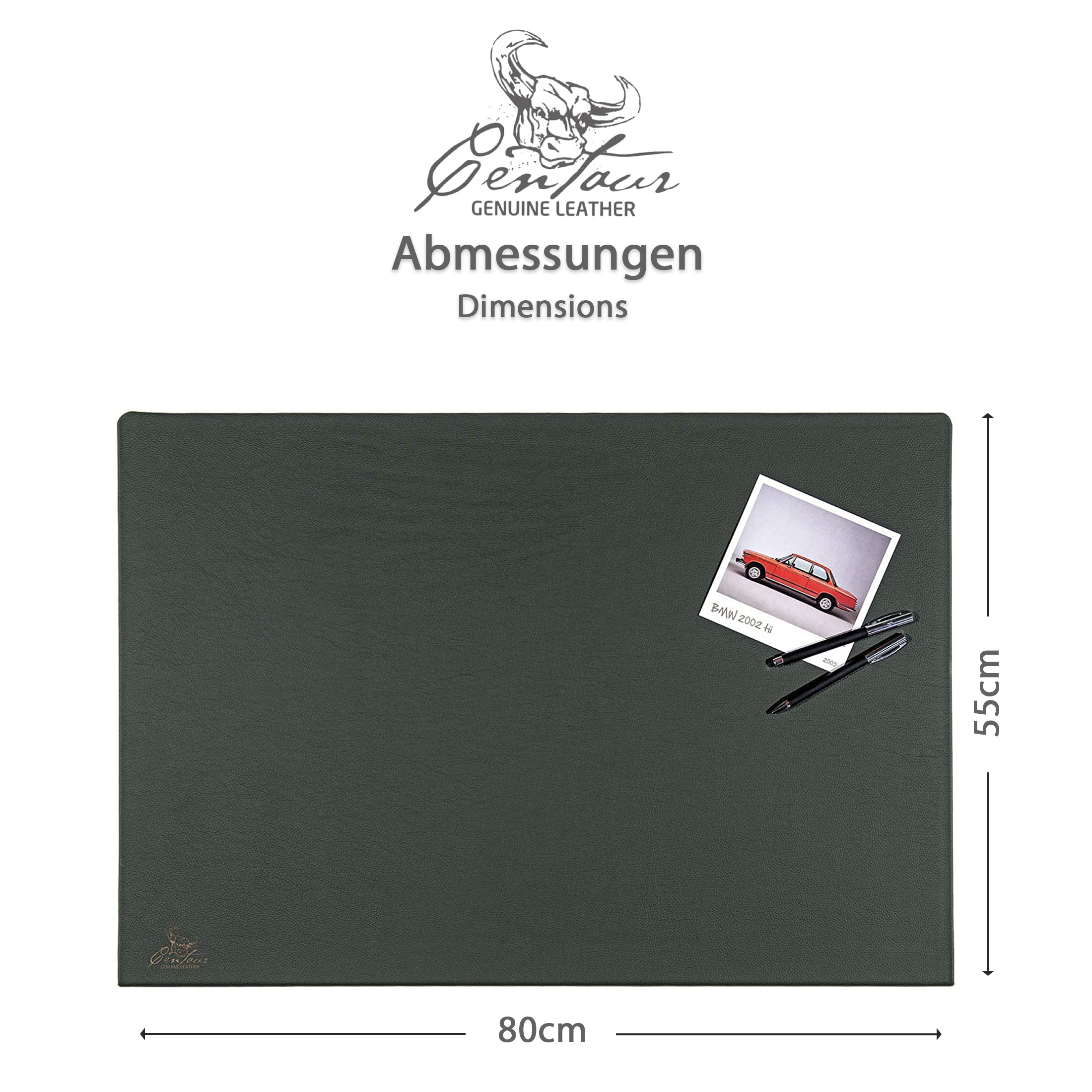 Schreibtischunterlagen mit Kantenschutz 55x80cm in Flaschengrün