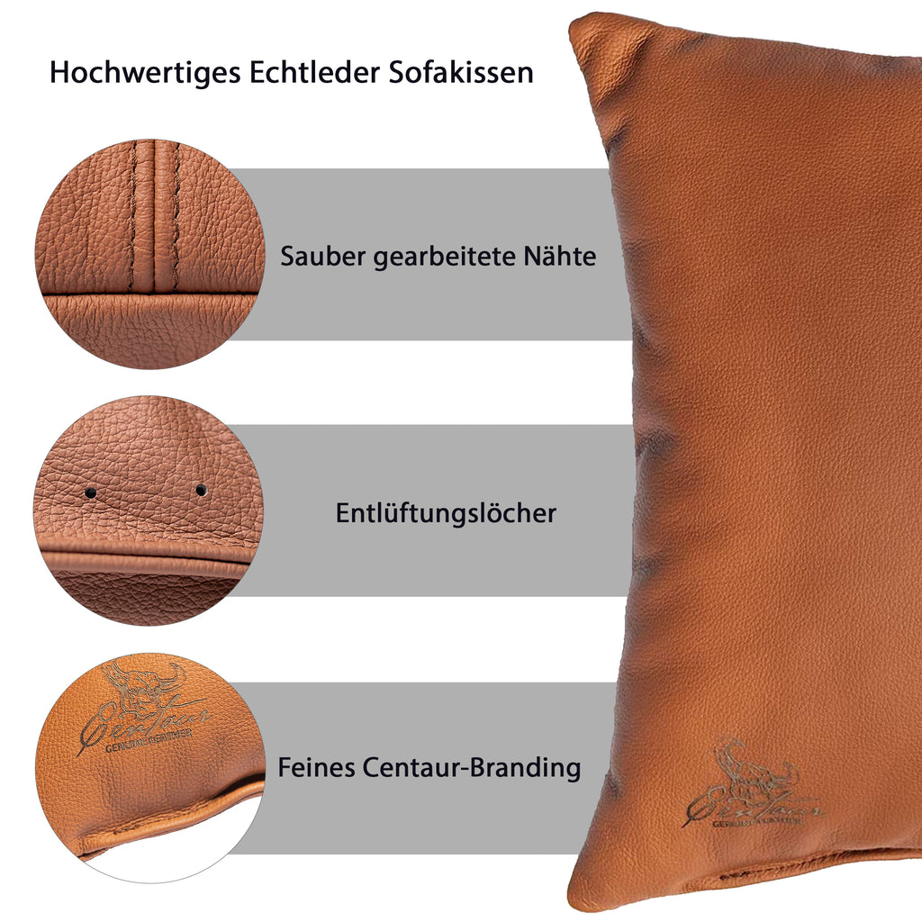Sofakissen 50x30cm in Cognac