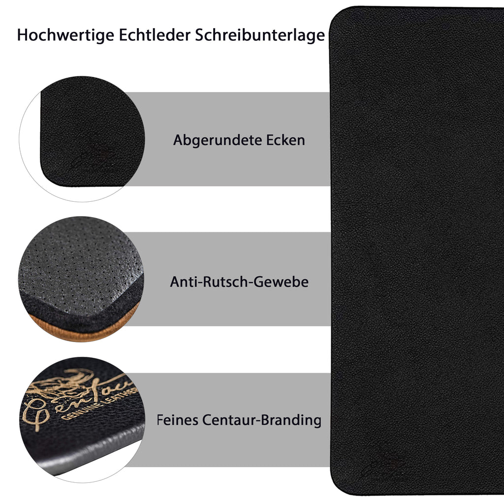 Schreibtischunterlagen 55x80cm in Schwarz