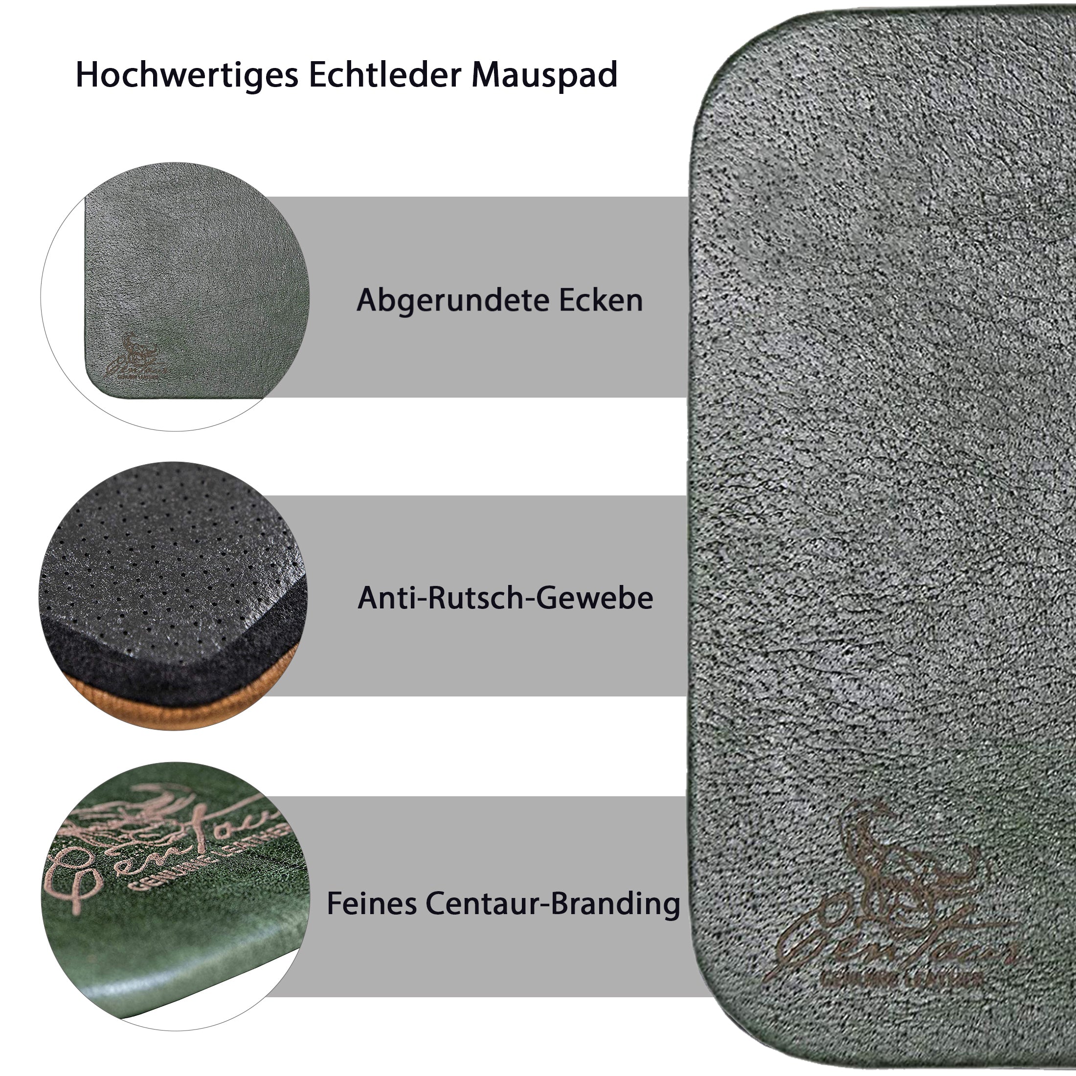 Mousepad 25x18cm in Smaragdgrün