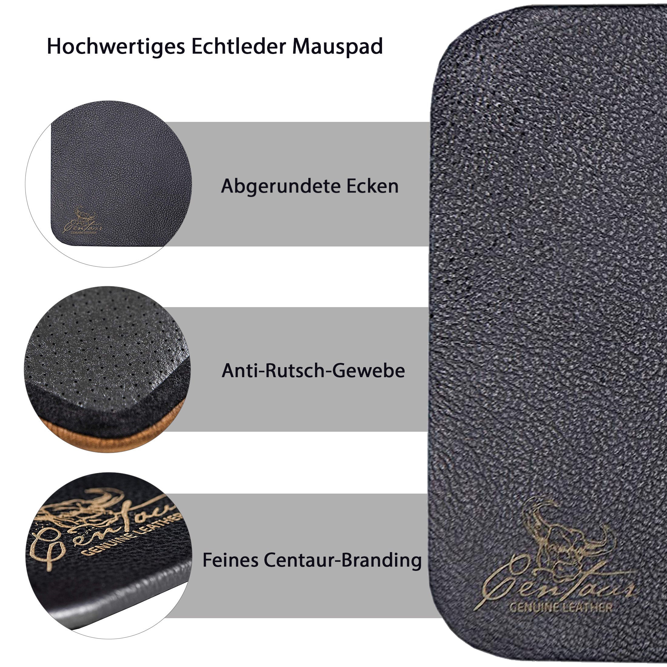 Mousepad 25x18cm in Schwarz