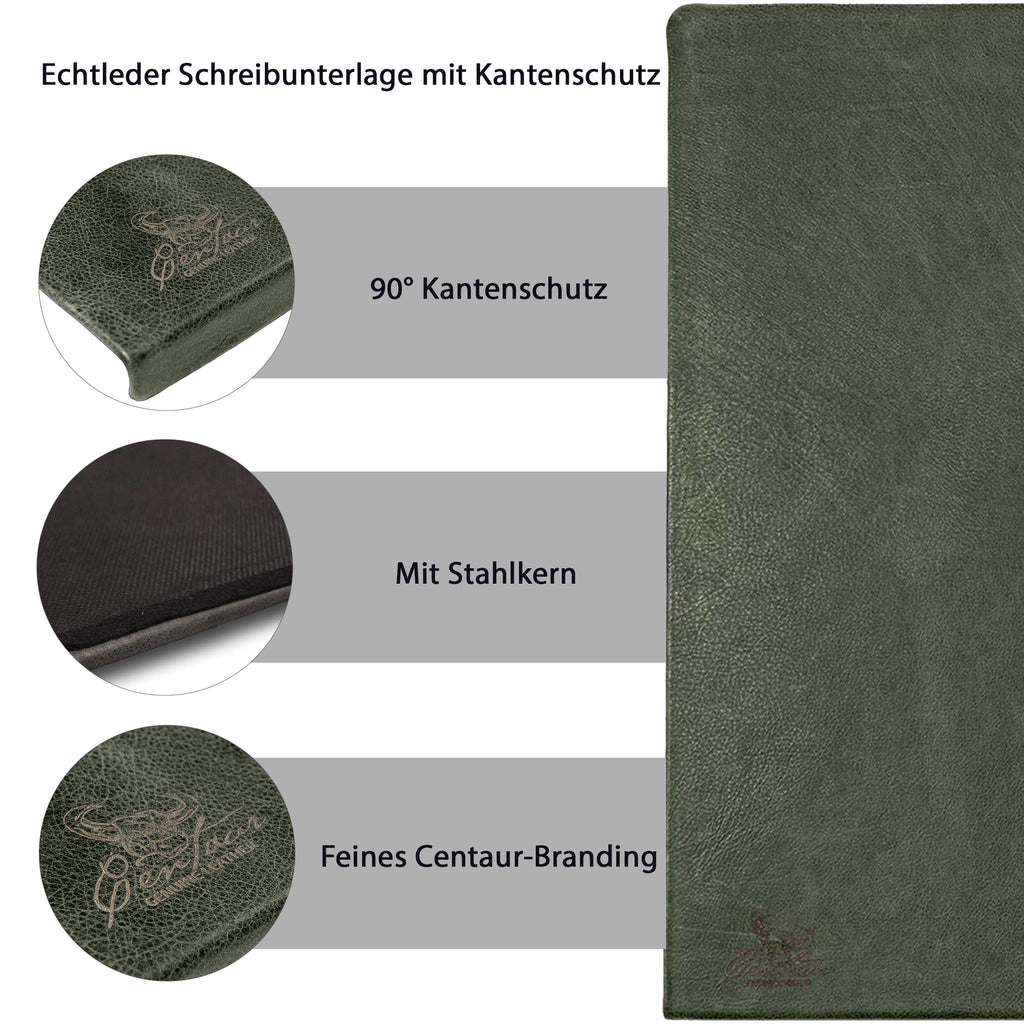 Schreibtischunterlagen mit Kantenschutz 55x80cm in Smaragdgrün