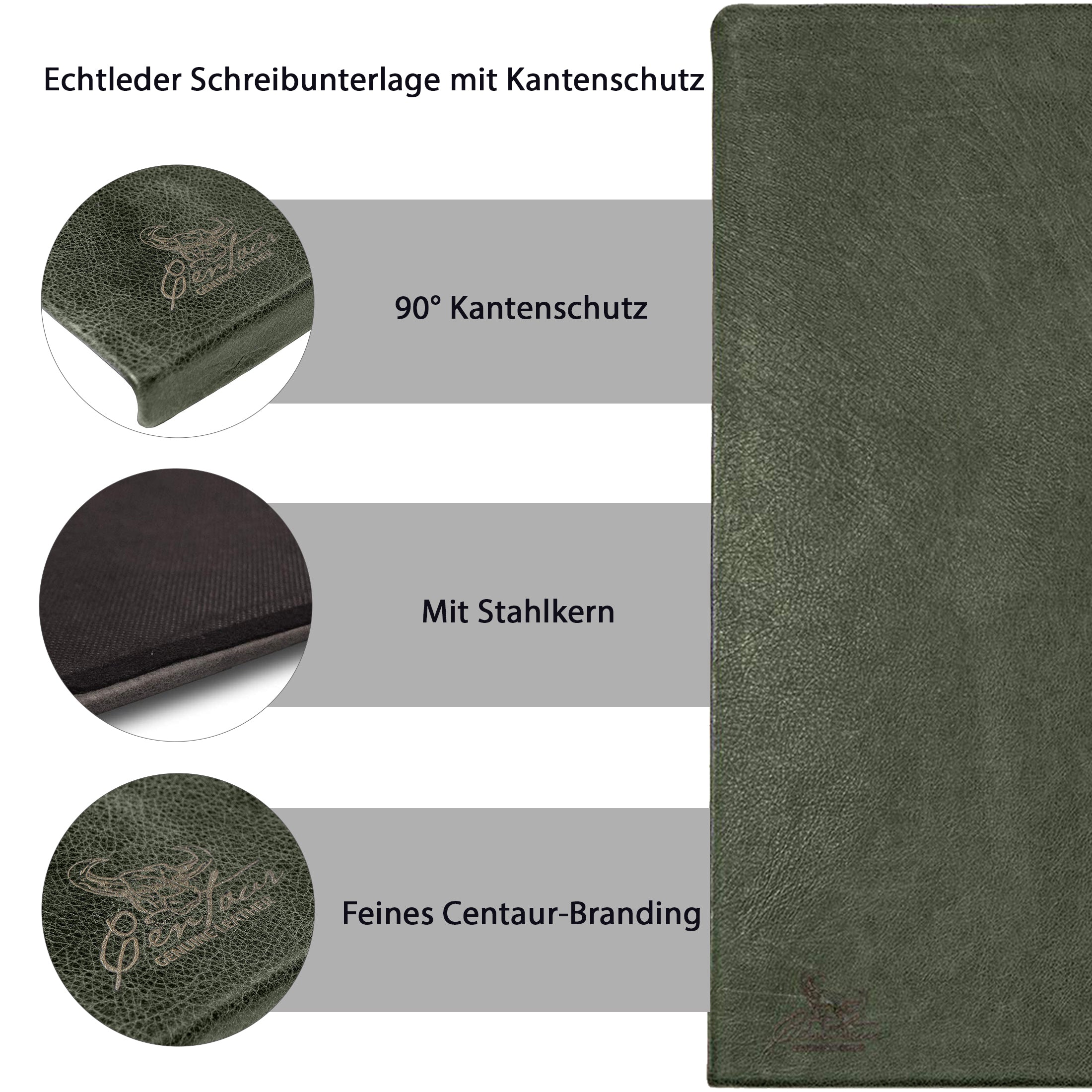 Schreibtischunterlagen mit Kantenschutz 55x80cm in Smaragdgrün