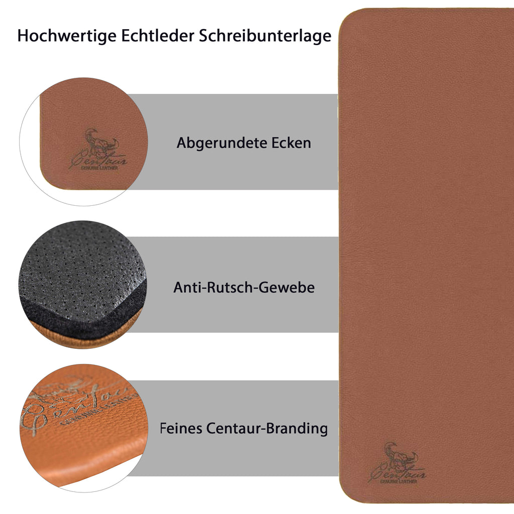 Schreibtischunterlagen 40x60cm in Cognac