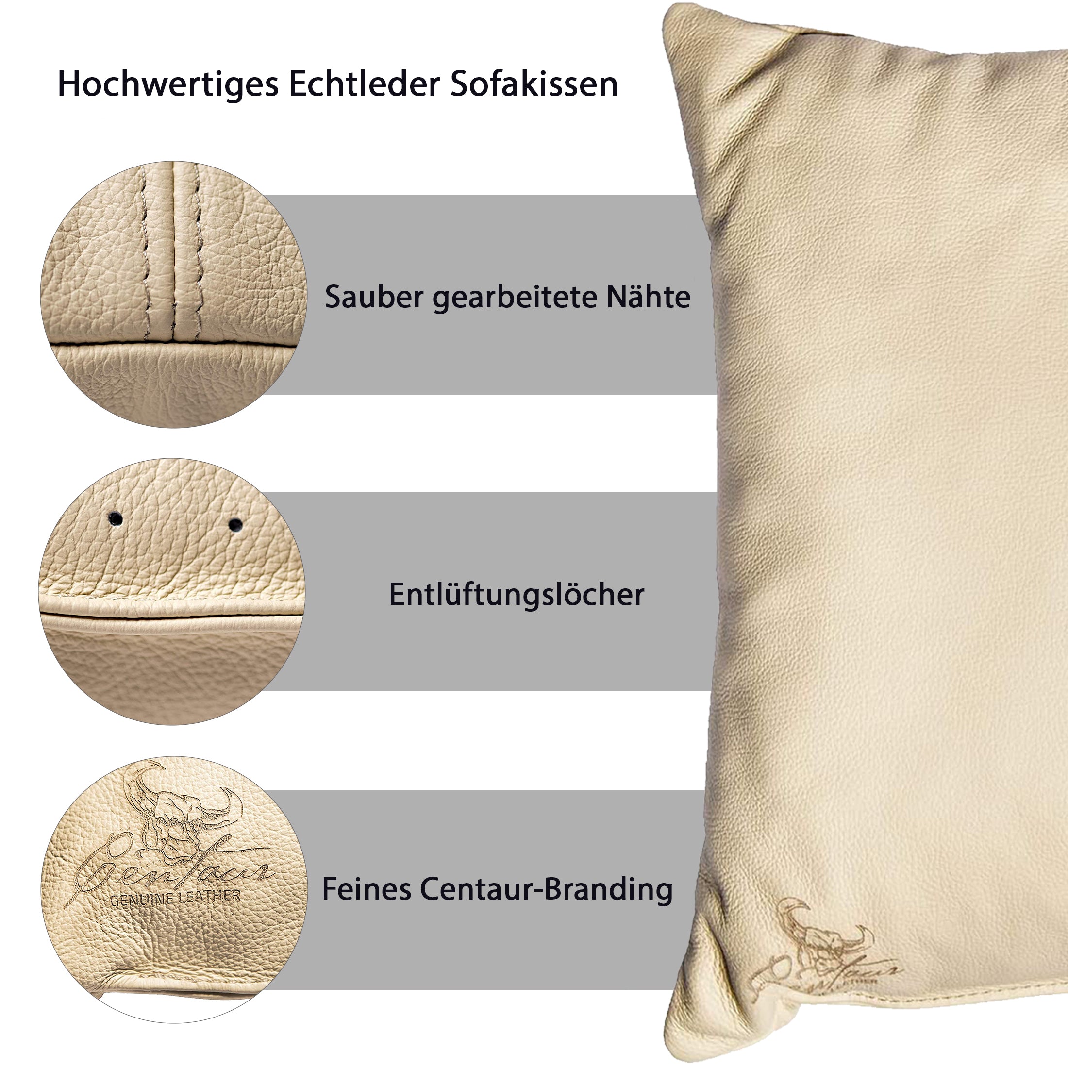 Sofakissen 50x50cm in Champagner