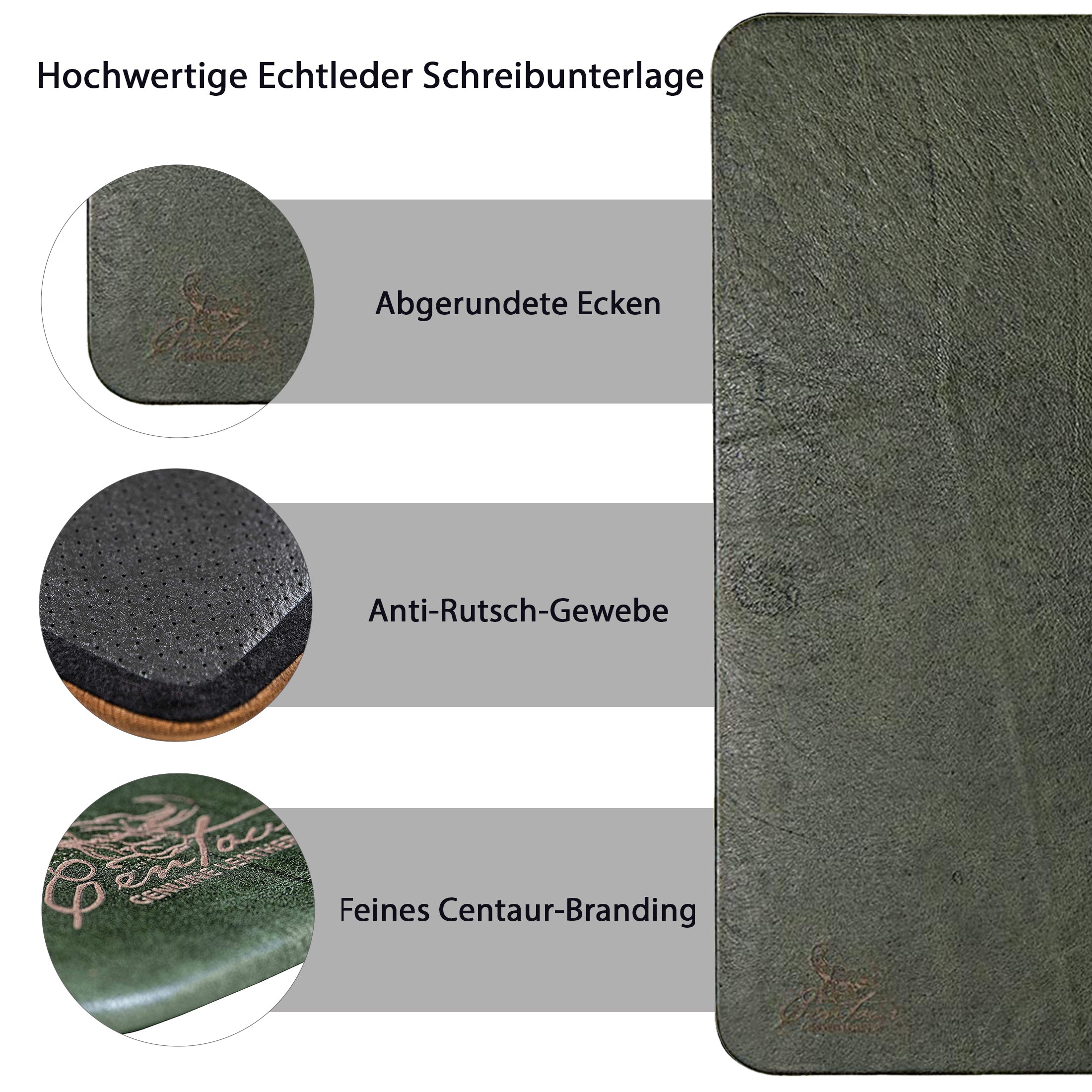 Schreibtischunterlagen 50x70cm in Smaragdgrün