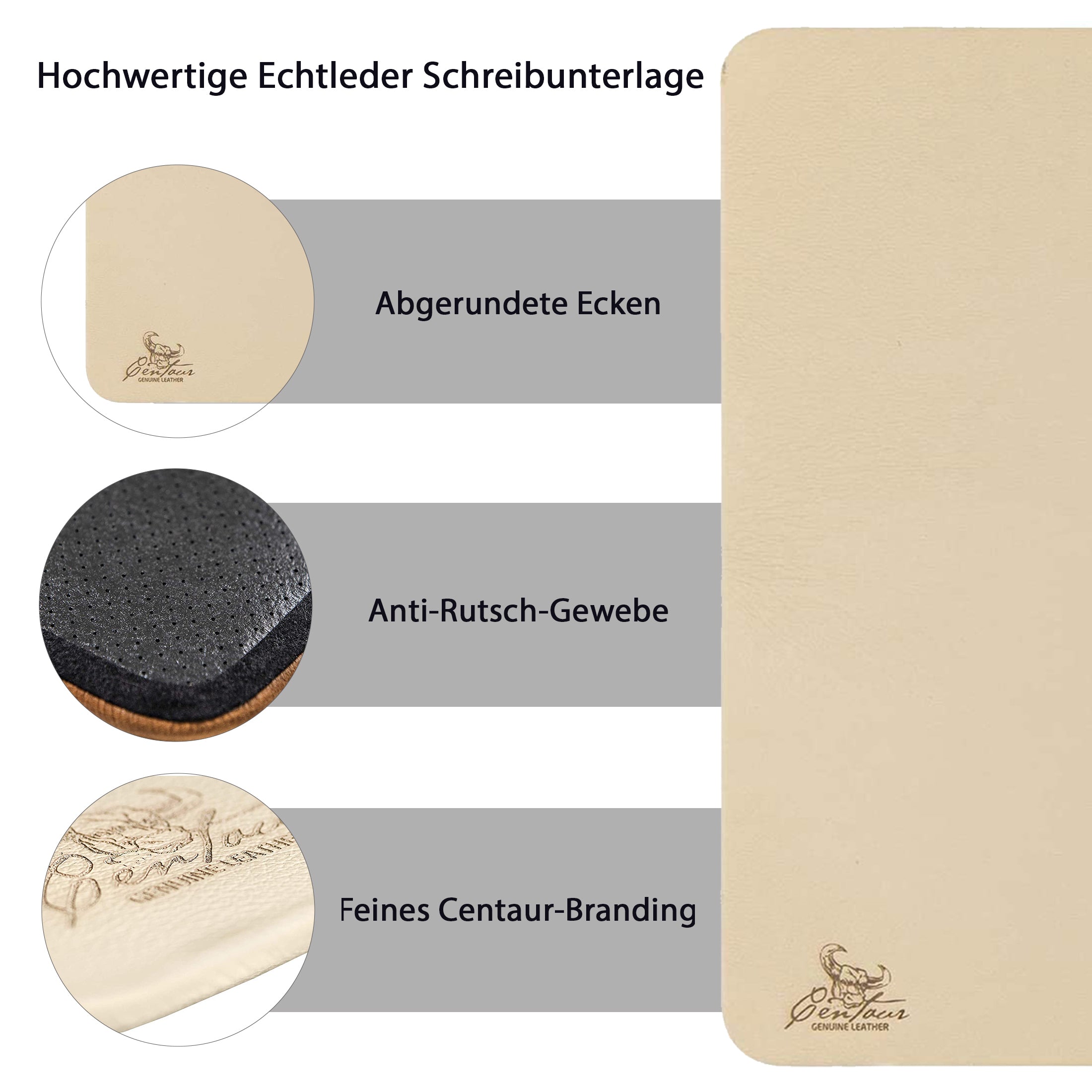 Schreibtischunterlagen 55x80cm in Champagner
