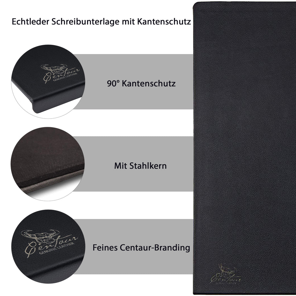 Schreibtischunterlagen mit Kantenschutz 55x80cm in Schwarz