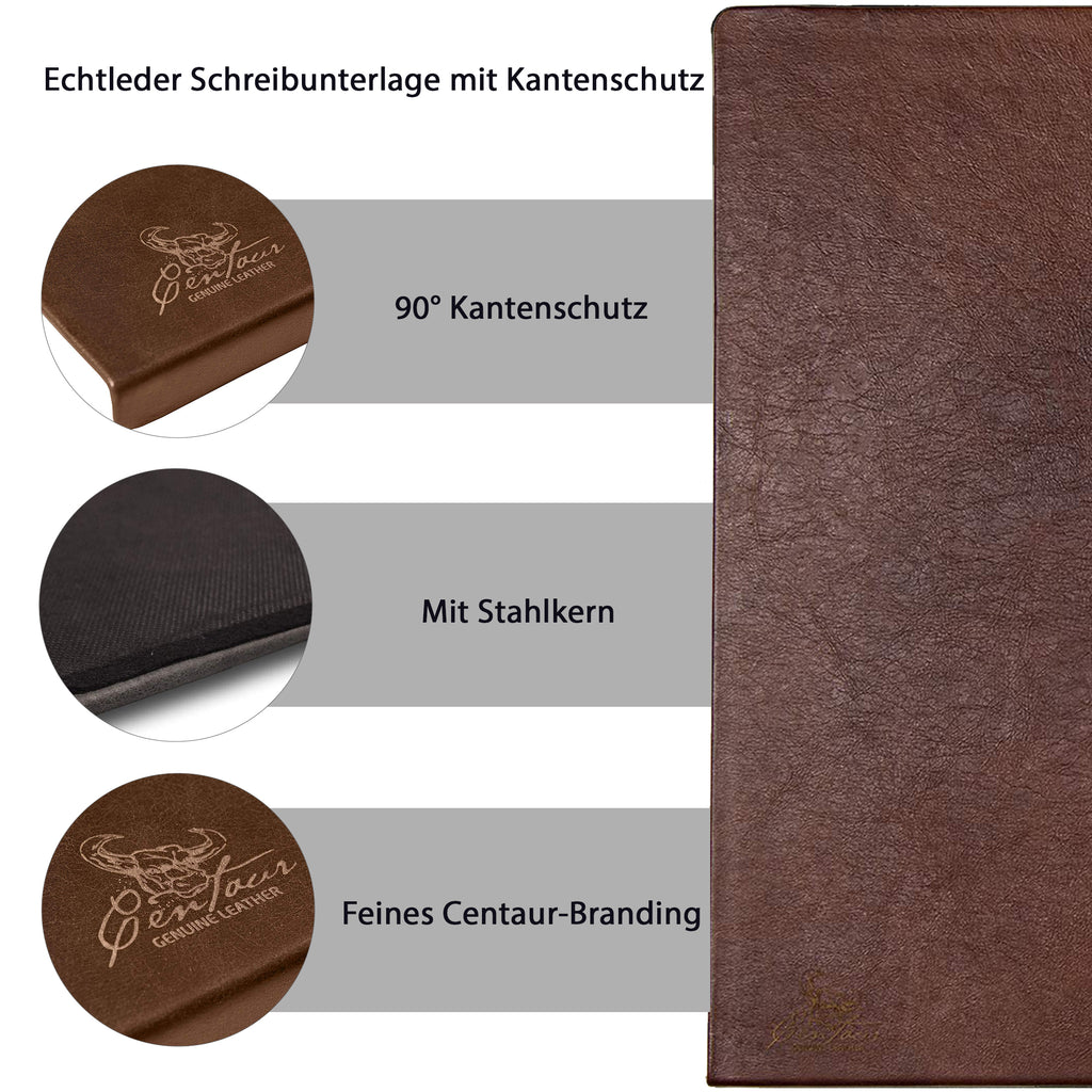 Schreibtischunterlagen mit Kantenschutz 55x80cm in Nußbraun
