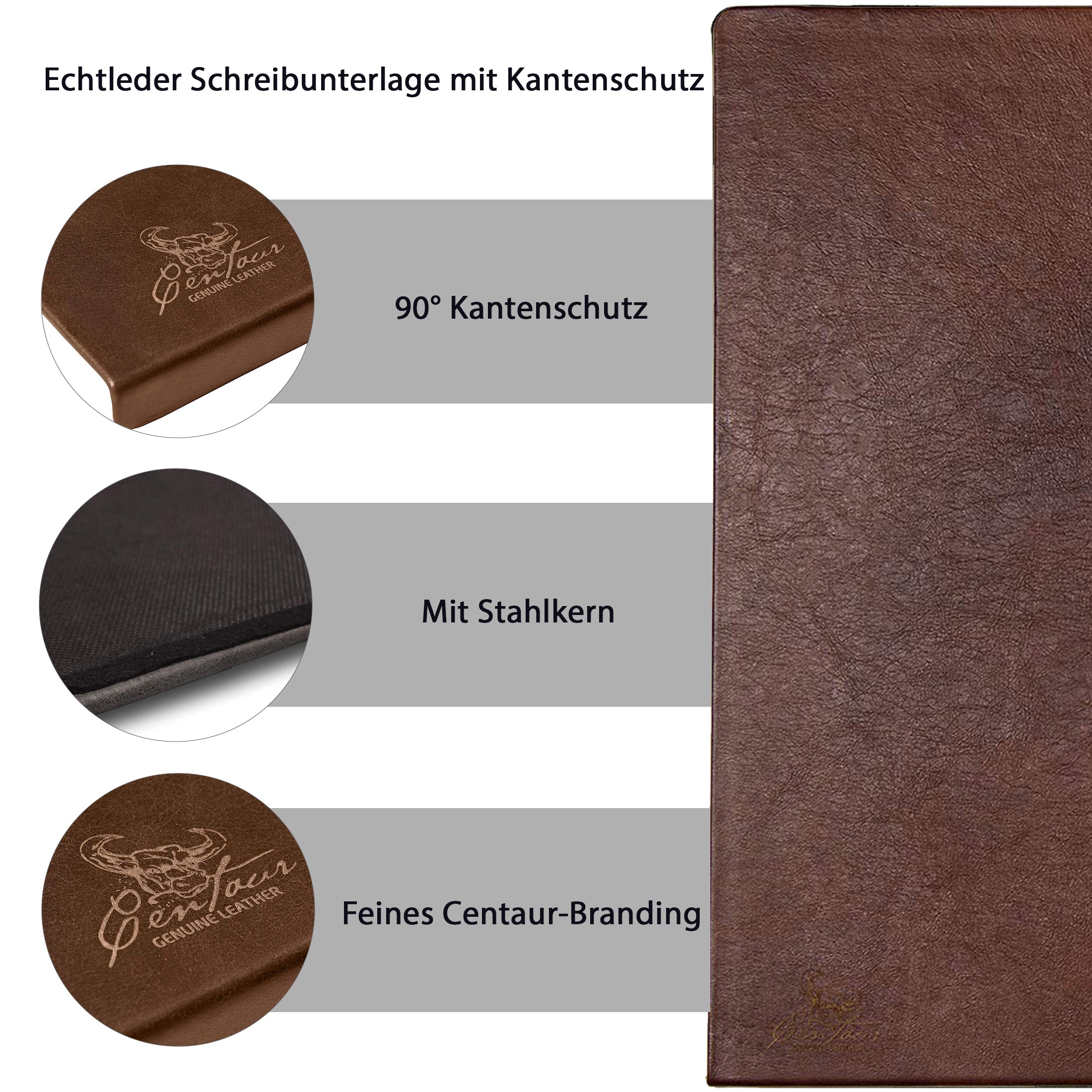 Schreibtischunterlagen mit Kantenschutz 55x80cm in Nußbraun