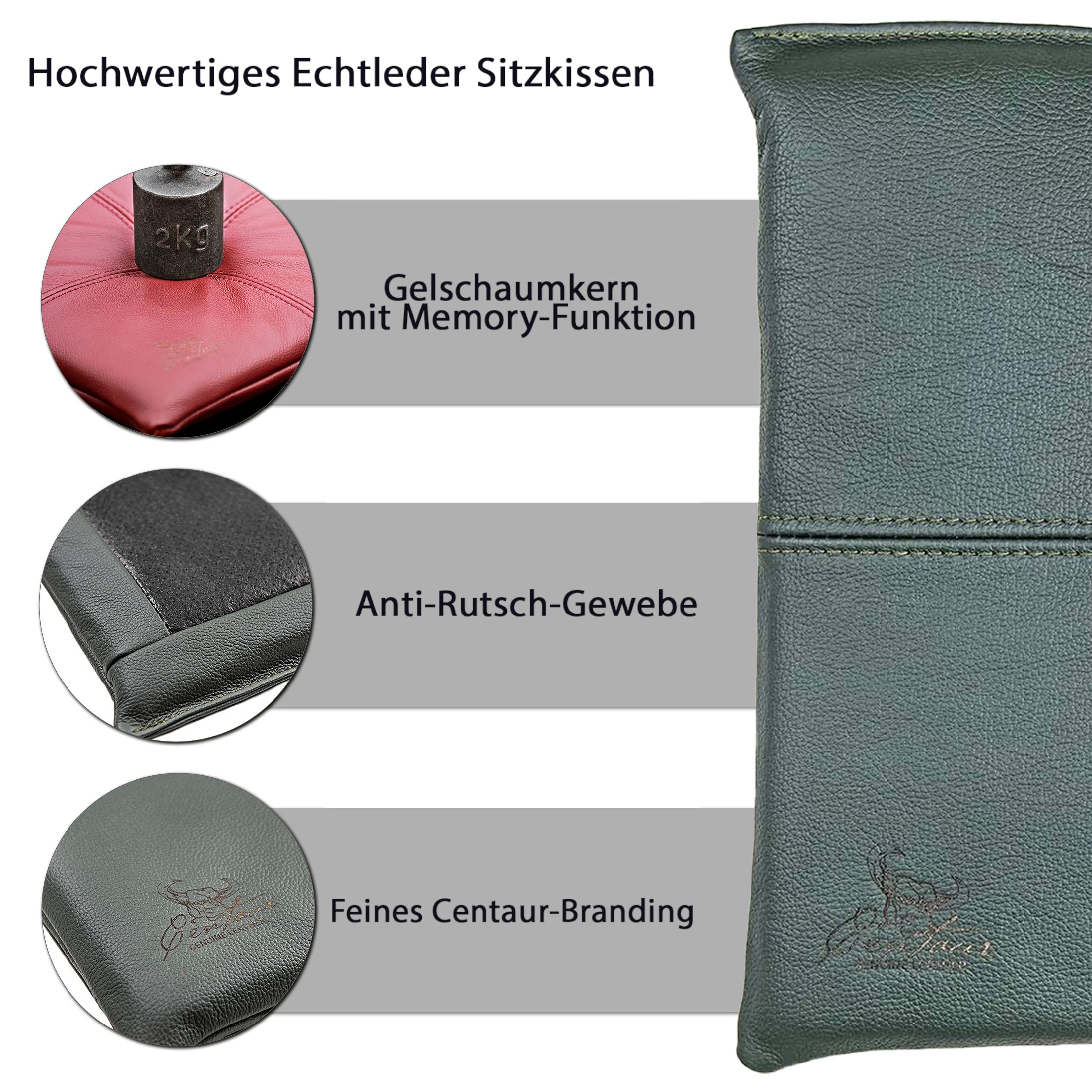 Sitzkissen 35x35cm in Flaschengrün