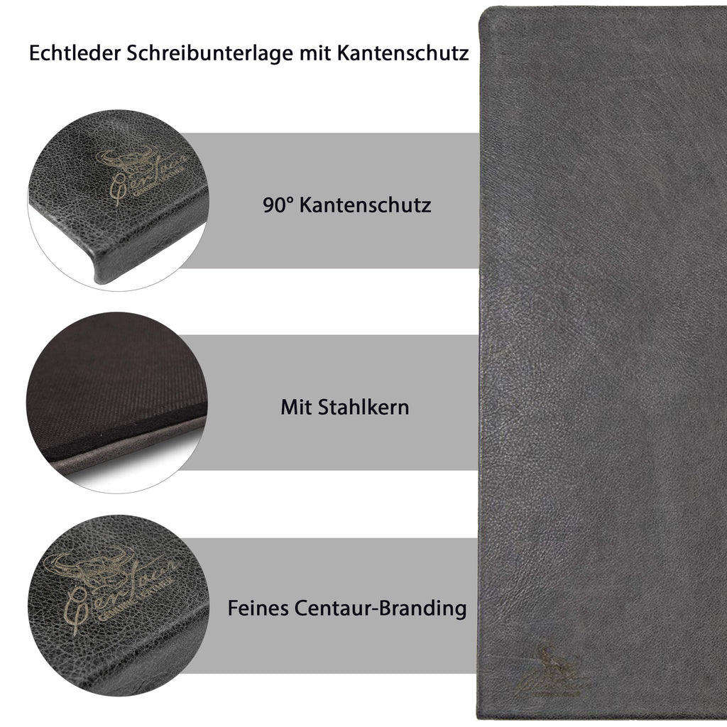 Schreibtischunterlagen mit Kantenschutz 55x80cm in Basaltgrau