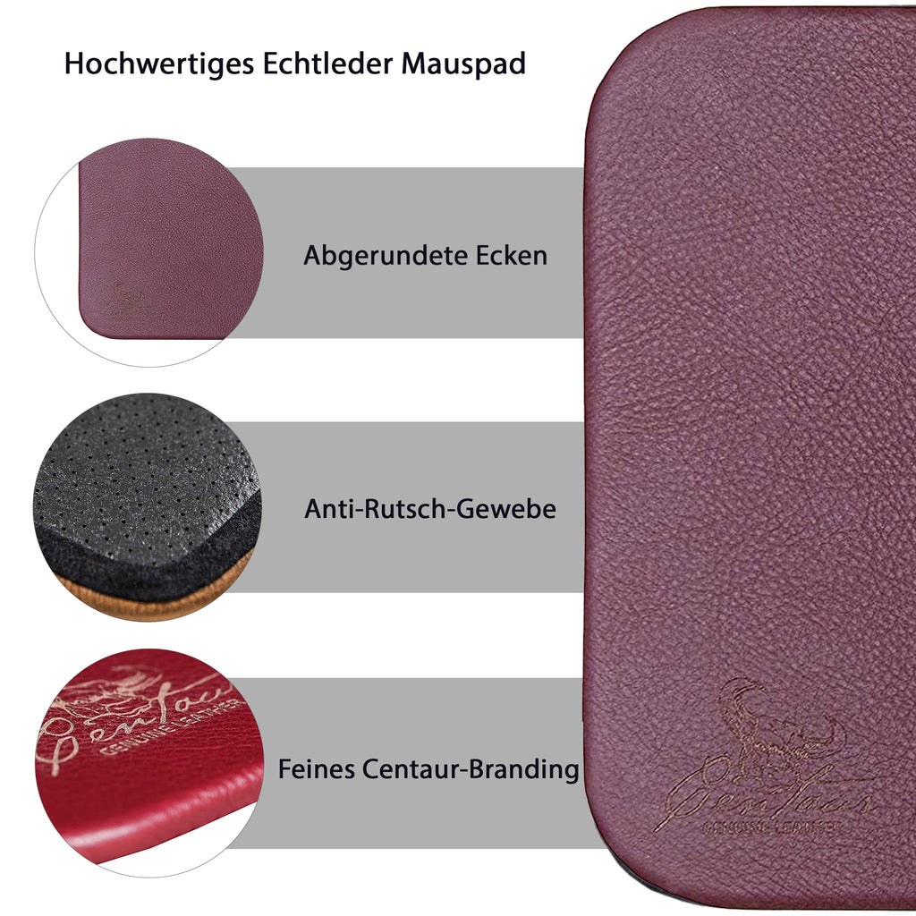 Mousepad 25x18cm in Weinrot