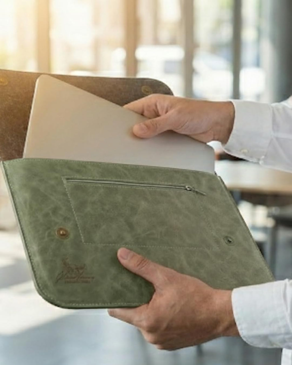 Laptop Tasche 14" in Smaragdgrün