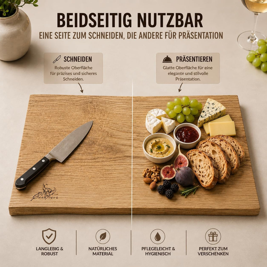 Massivholz Schneidebrett 60 x 40 cm Eiche