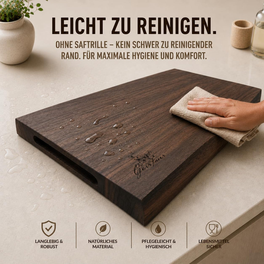 Massivholz Schneidebrett 50 x 35 cm Nussbaum