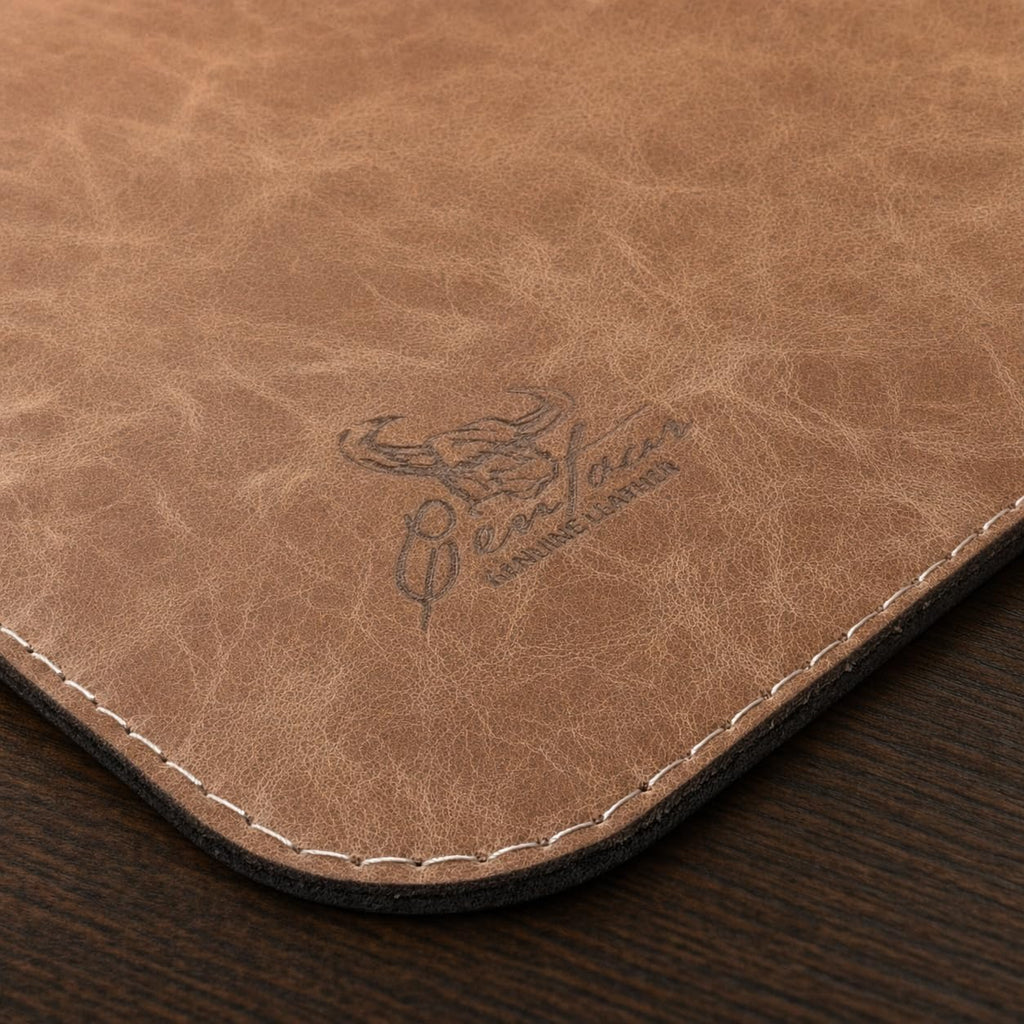 Ledermatte 45x30cm in Cognac Vintage