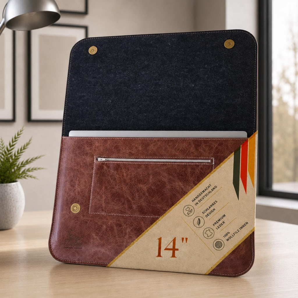 Laptop Tasche 14" in Nussbraun