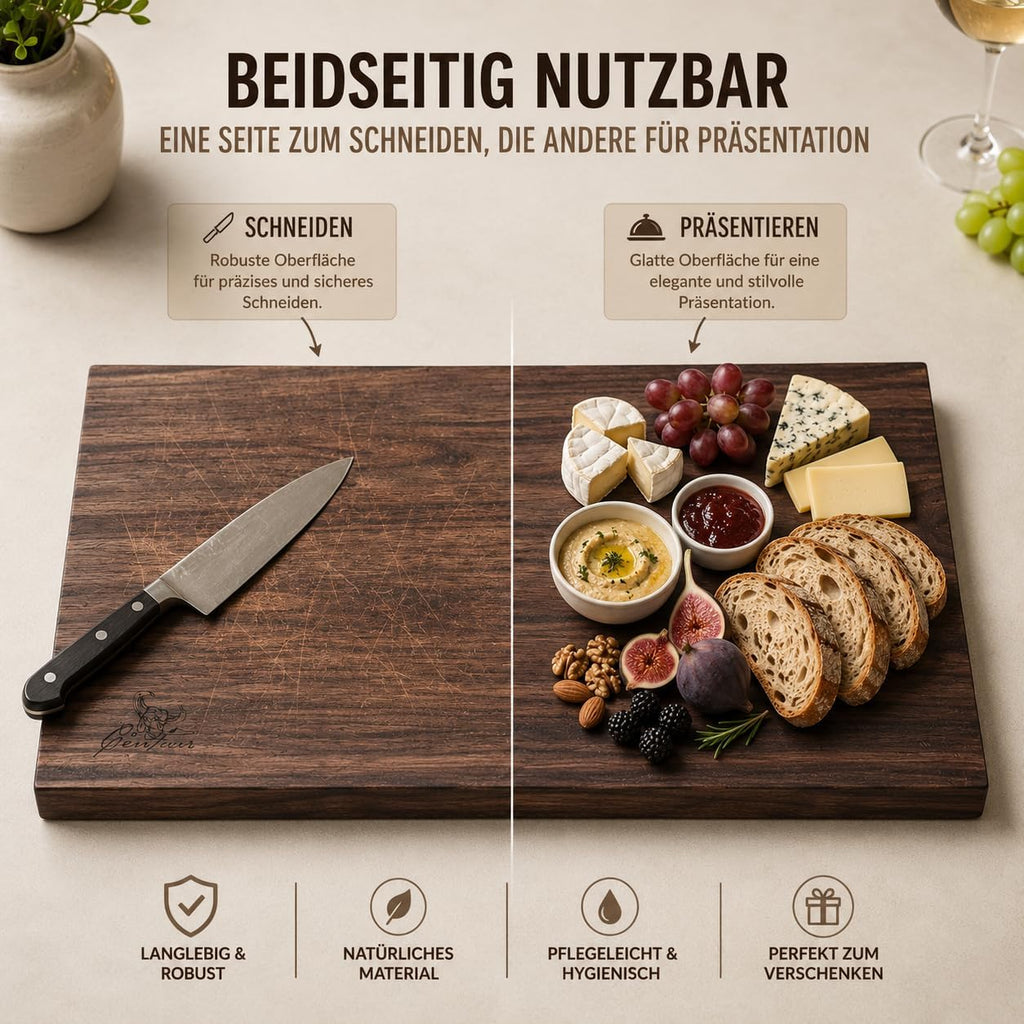 Massivholz Schneidebrett 50 x 35 cm Nussbaum