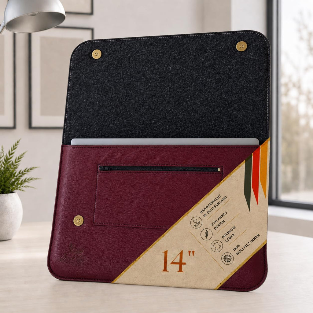 Laptop Tasche 14" in Weinrot