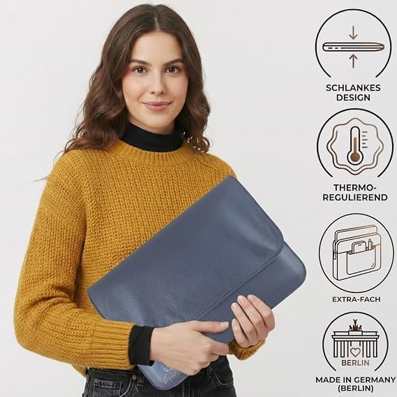 Centaur Premium Laptop Tasche aus echtem italienischen Leder & 100% Wollfilz