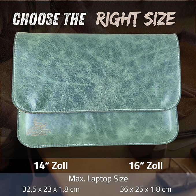 Centaur Premium Laptop Tasche aus echtem italienischen Leder & 100% Wollfilz