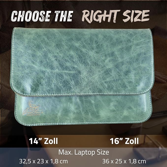 Centaur Premium Laptop Tasche aus echtem italienischen Leder & 100% Wollfilz