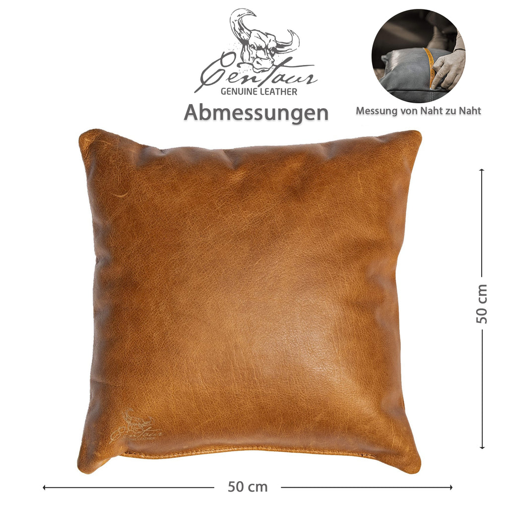 Sofakissen 50x50cm in Cognac Vintage