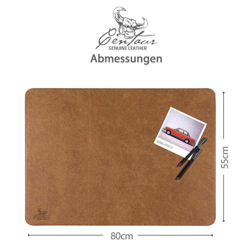Schreibtischunterlagen 55x80cm in Cognac Vintage