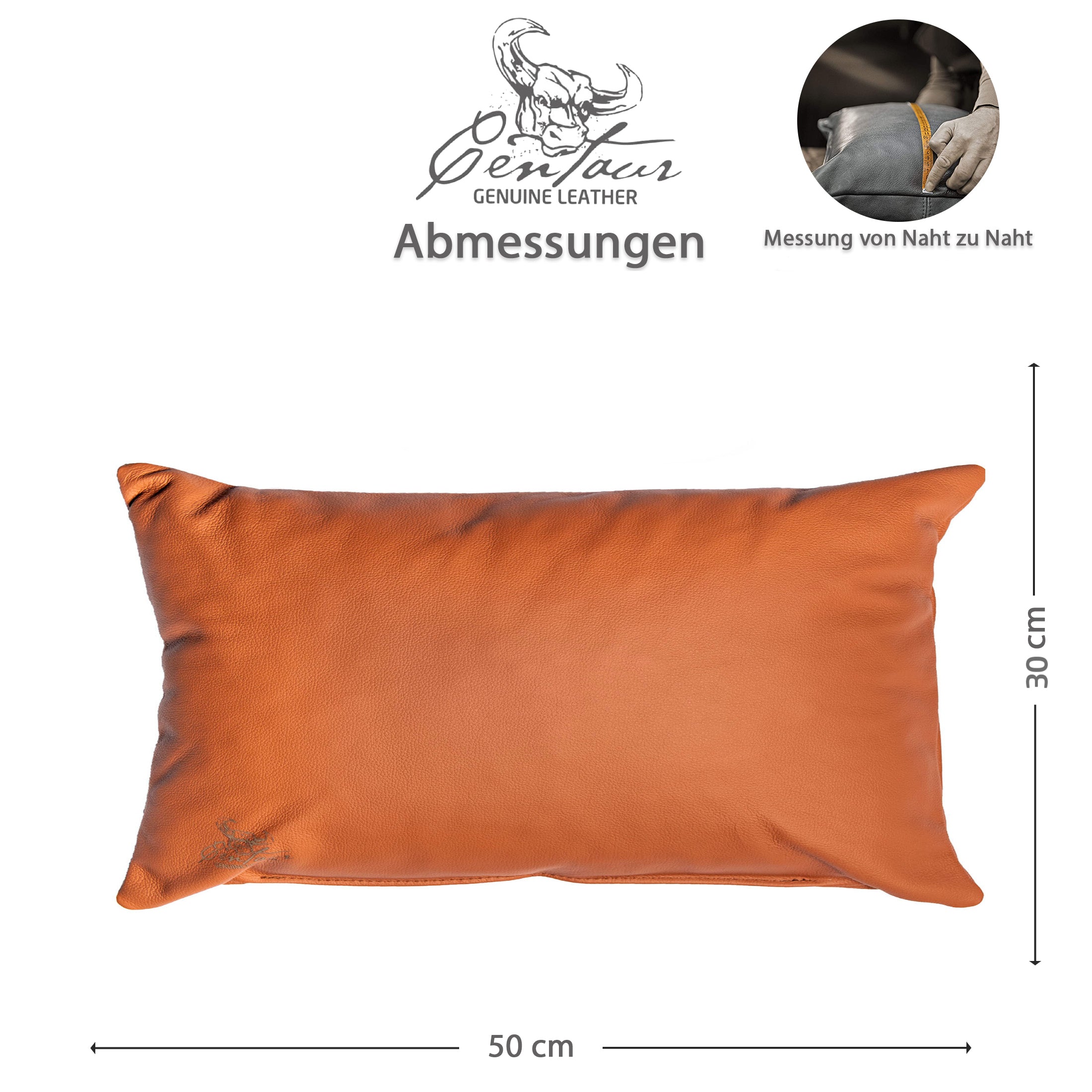 Sofakissen 50x30cm in Cognac